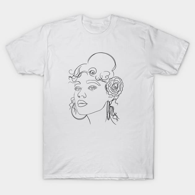 Line art woman T-Shirt by Nastya Li